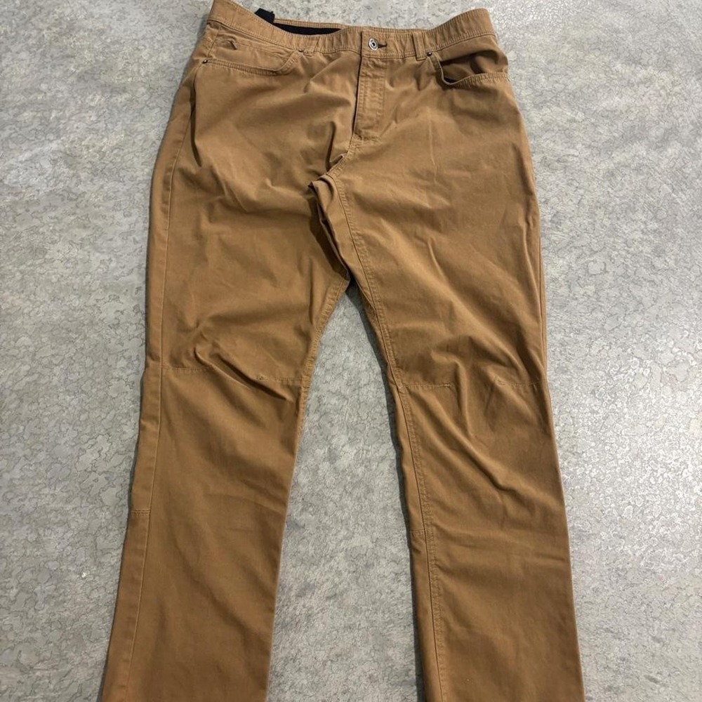 Columbia Active Fit Dark Tan Pants Men's 38x30 Outdoor Hiking Utility